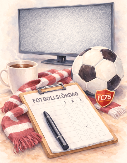 Illustration med fotboll, tipskupong, tv-sk&auml;rm och halsduk som visar att Tipst&auml;vlingen &auml;r pausad.